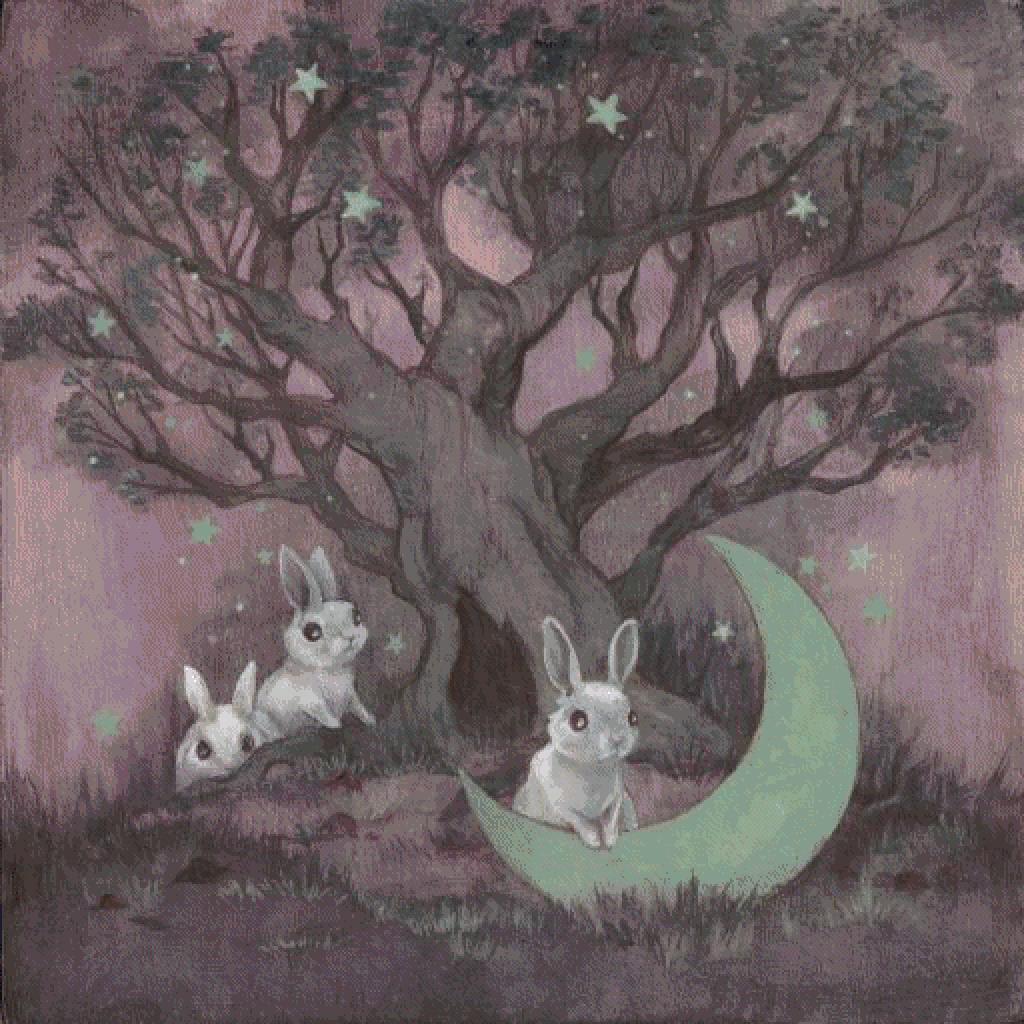 Lunar Bunnies Say Goodnight